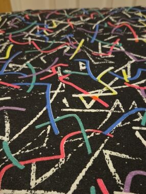 Rare 1980's Calling Abstract Design Craft Quilt Sew Cotton Knit Fabric